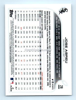 2022 Topps Chrome #28 Jose Abreu Chicago White Sox